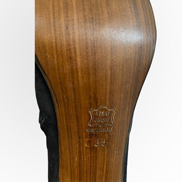 Vintage Michel Perry Black Suede Ankle booties size 38 EU - Picture 10 of 12